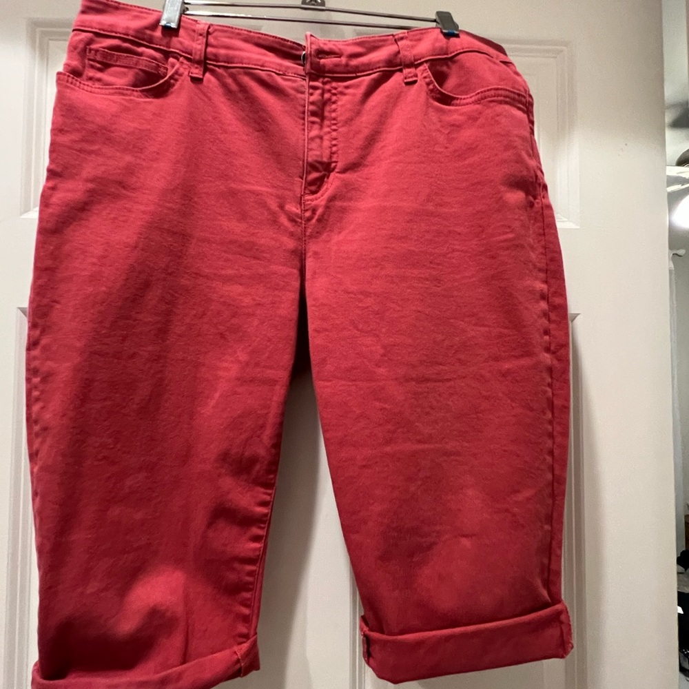 Chaps Red Jean Shorts